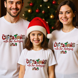 Camisas de Natal da Família Monogramas