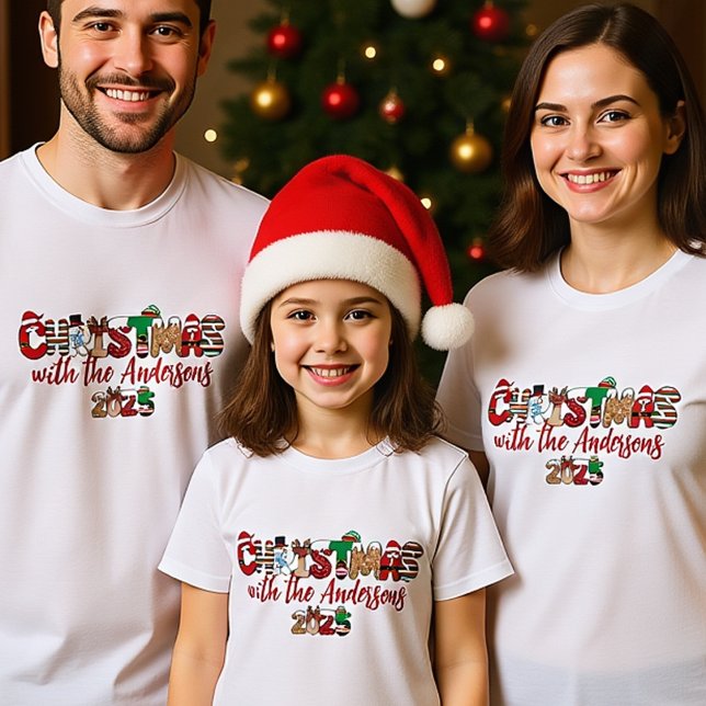 Camisas de Natal da Família Monogramas (Criador carregado)