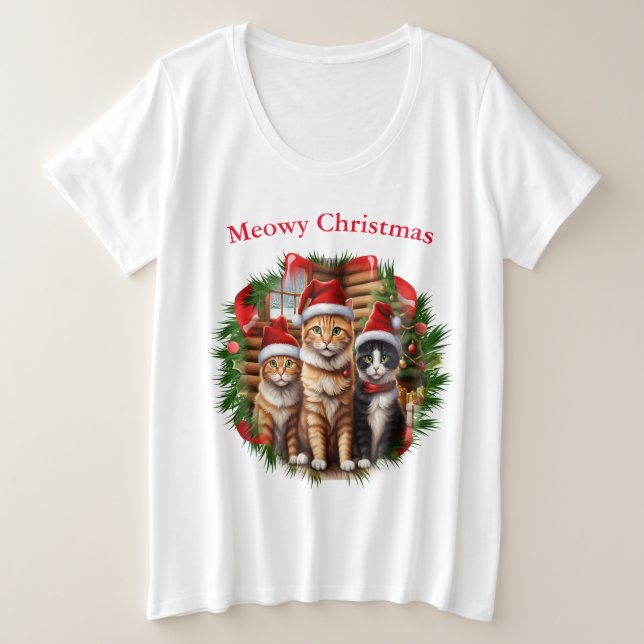 Camisas de Natal de gatos (Frente do Design)