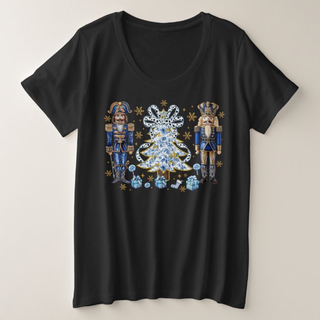 Camisas de Natal e Quebra-Nozes Azuis (Frente do Design)
