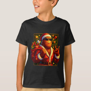 Camisas de Natal Engraçadas Xmas Sasquatch Papai N