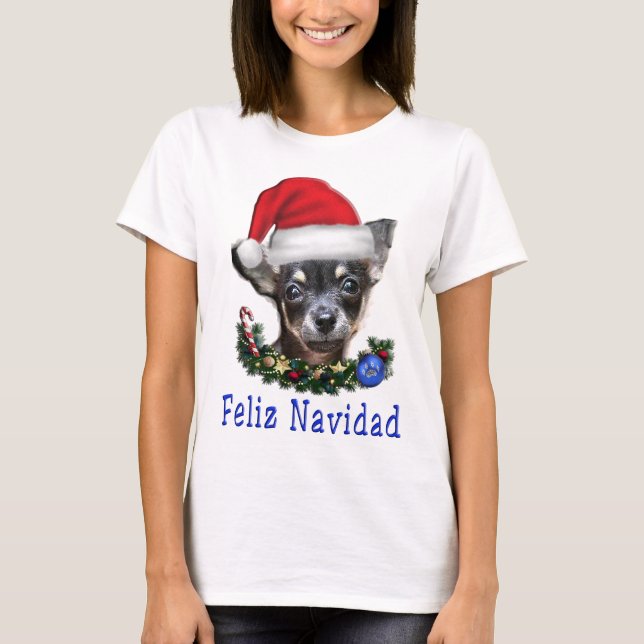 Camisas de Natal para mulheres cães (Frente)