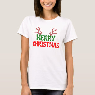 Camisas de Natal para Mulheres Feliz Camisetas de