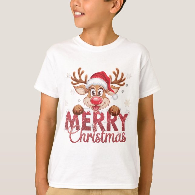 Camisas de Natal para Mulheres Feliz Papais noeis  (Frente)