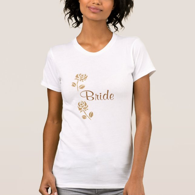 Camisas de noiva de rosas Dourados (Frente)