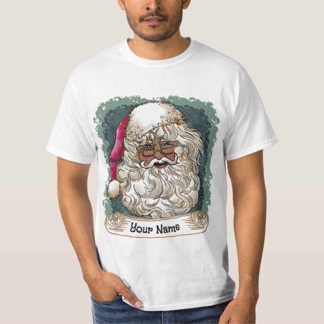 Camisas de Papai noel de Natal preto (Frente)
