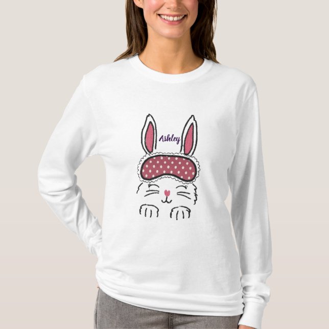 Camisas de pijama de manga longa Sweet Dreams Bunn (Frente)