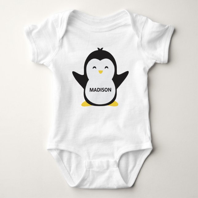 Camisas de pinguim bonitinhas com nome personaliza (Frente)