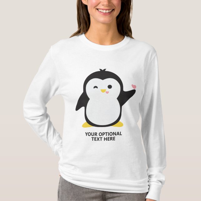 Camisas de pinguim bonitinhas de texto personaliza (Frente)