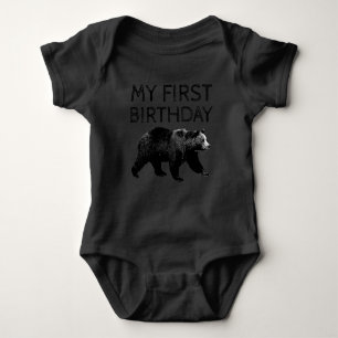 Camisas de primeiro aniversário do urso da florest