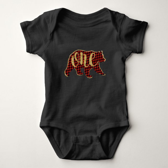 Camisas de Primeiro Aniversário do Urso Lenhador (Frente)