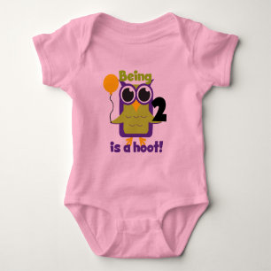 Camisas de segundo aniversário de Hoot Owl e prese