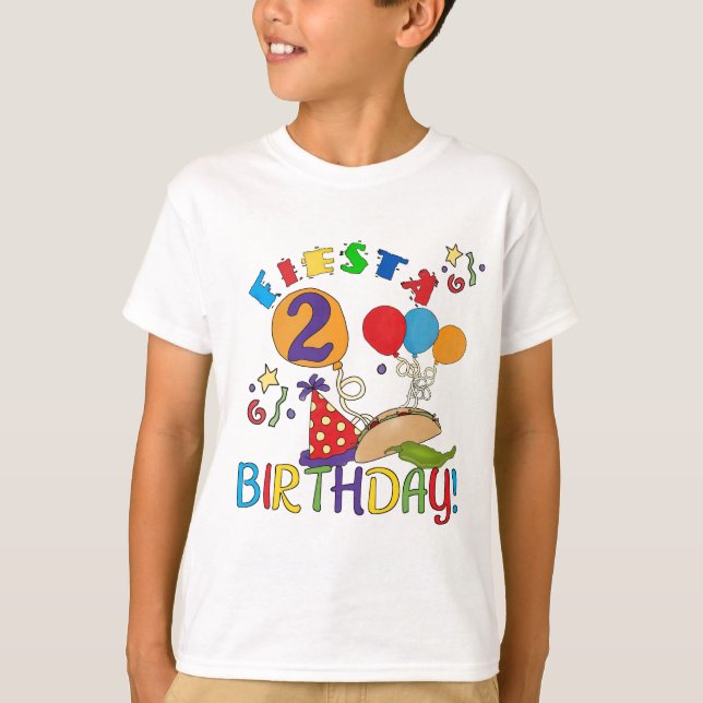 Camisas de segundo aniversário Fiesta e presentes (Frente)