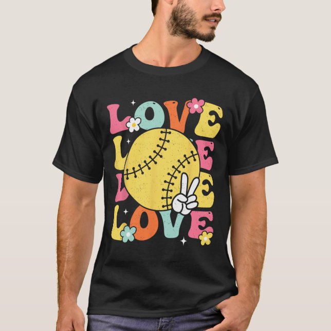 Camisas de Softbol Cute de Amor de Softbol Para Mu (Frente)
