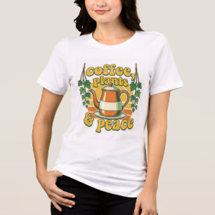 Camisas de Teaquinho Retro Groovy Plantas de Café