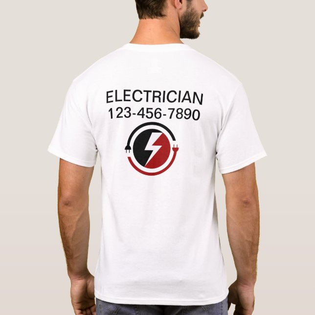 Camisas de trabalho de logotipo comercial elétrico (Verso)