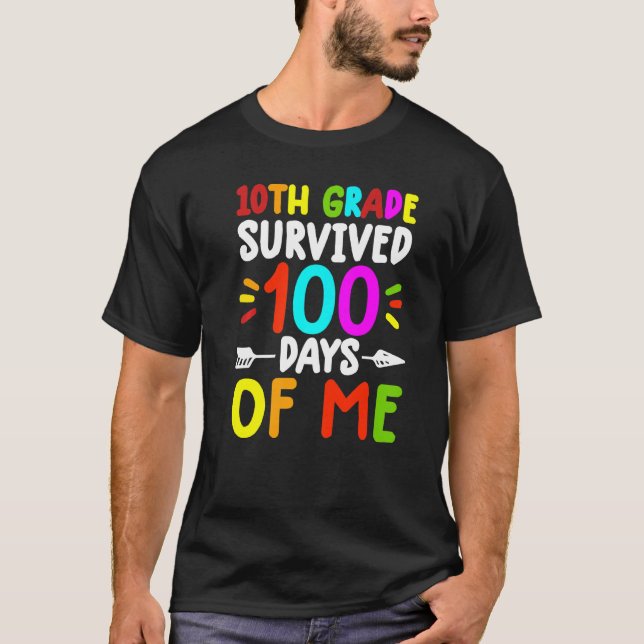 Camisas Do 10.º Ano Para Professores 100.º Dia Da  (Frente)