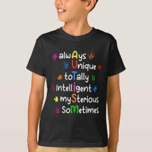 Camisas do Autismo Sempre Únicas Totalmente Inteli