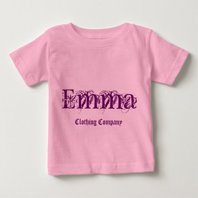 Camisas do bebê de Emma Nome Roupa Empresa (Frente)