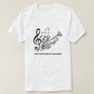 Camisas do jazz T da trompetista da trombeta