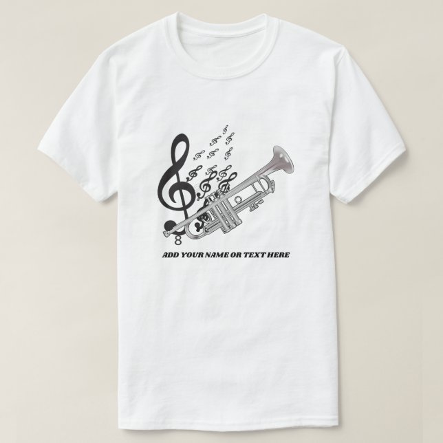 Camisas do jazz T da trompetista da trombeta (Frente do Design)
