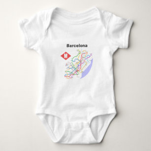 Camisas do mapa do metro de Barcelona