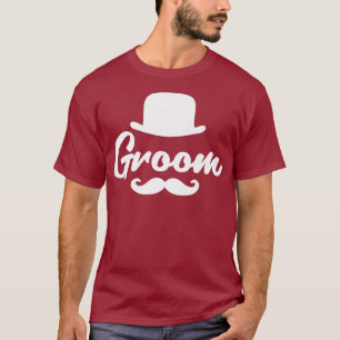 Camisas do Noivo de Casamento Chapéu Bowler Bigode