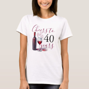 Camisas do Tema do Vinho aniversário de 40 anos