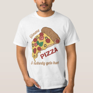 Camisas e jaquetas de pizza de texto personalizado