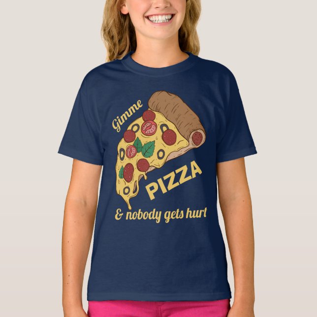 Camisas e jaquetas de pizza de texto personalizado (Frente)