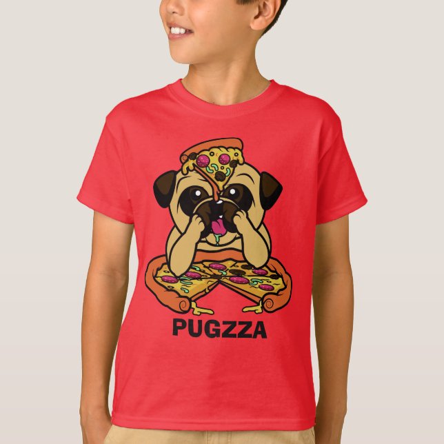 Camisas e jaquetas engraçadas PUGZZA (Pizza) (Frente)