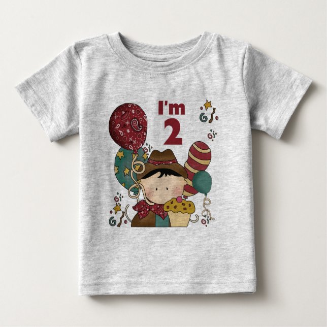 Camisas e presentes de cowboy segundo aniversário (Frente)