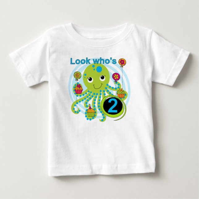 Camisas e presentes segundos aniversários de polvo (Frente)