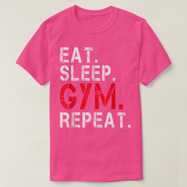 Camisas Engraçadas Comem Gym Repete Gym Motivati (Frente do Design)