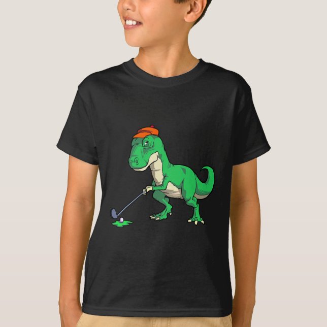 Camisas engraçadas de golfe com T Rex Dinossauro p (Frente)