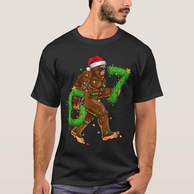 Camisas engraçadas de Natal do Pé Grande meme Six  (Frente)