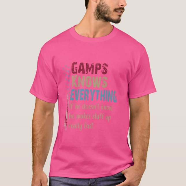 Camisas Engraçadas Sabem Tudo - Avô Presente (Frente)