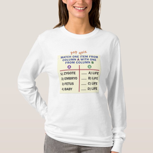 Camisas femininas com um questionário. (Frente)