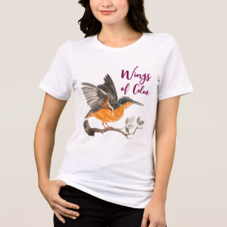 Camisas femininas de design de pássaros elegantes 
