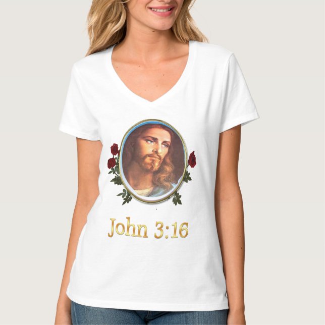 Camisas femininas John 3:16 (Frente)