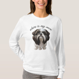 Camisas femininas - Shih Tzu - Onde está minha mãe