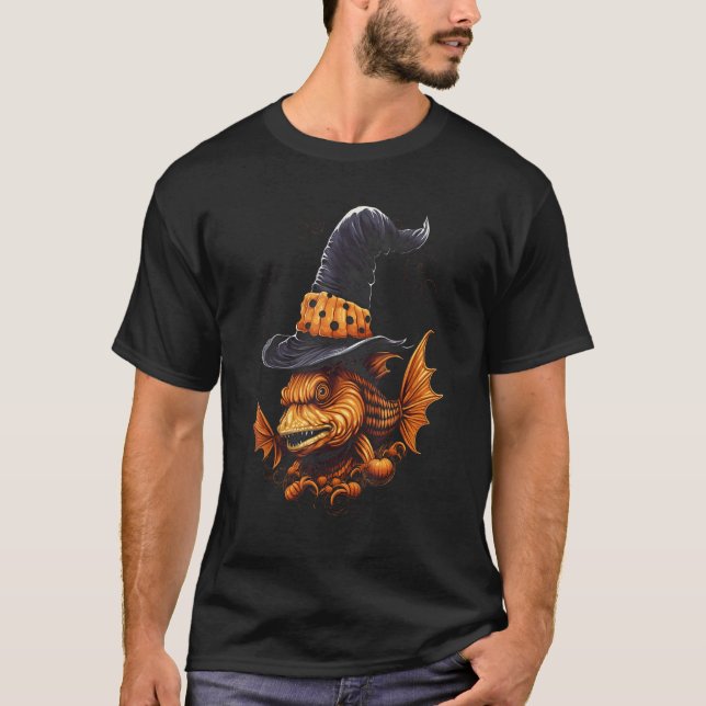 Camisas Gráficas de Halloween de Peixe Pleco Sailf (Frente)