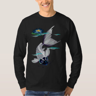 Camisas Koi-Azuis brancas do lírio
