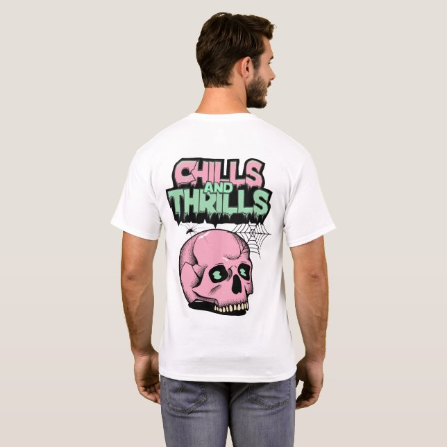 Camisas masculinas impressas Chills and Thrills (Parte Traseira Completa)