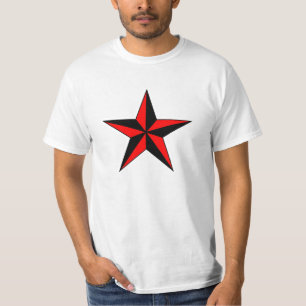 Camisas náuticas vermelhas do costume da estrela