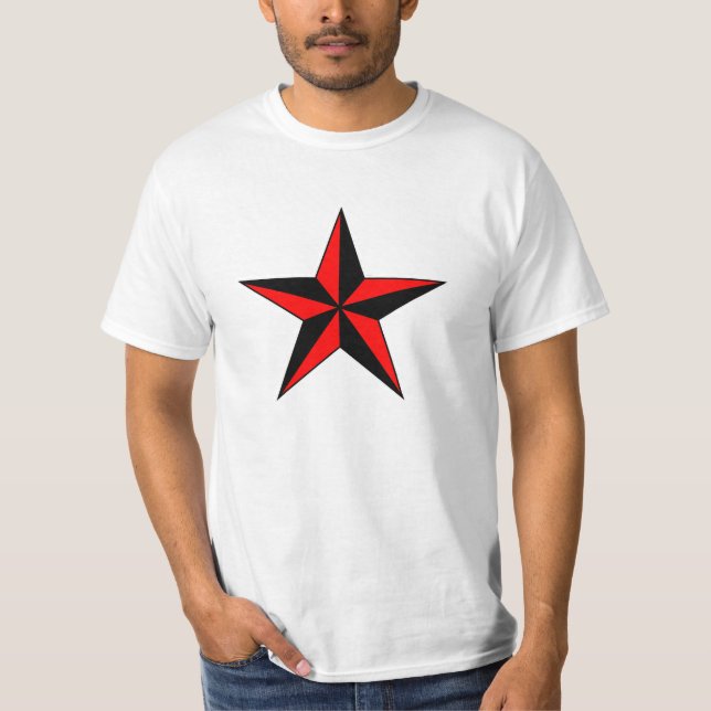 Camisas náuticas vermelhas do costume da estrela (Frente)