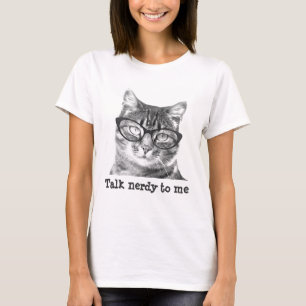 Camisas Nerdy do gato t para mulheres