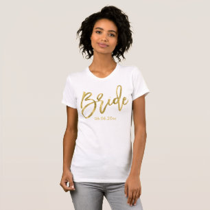 Camisas Noivas de Efeito de Folha Ouro Personalizá