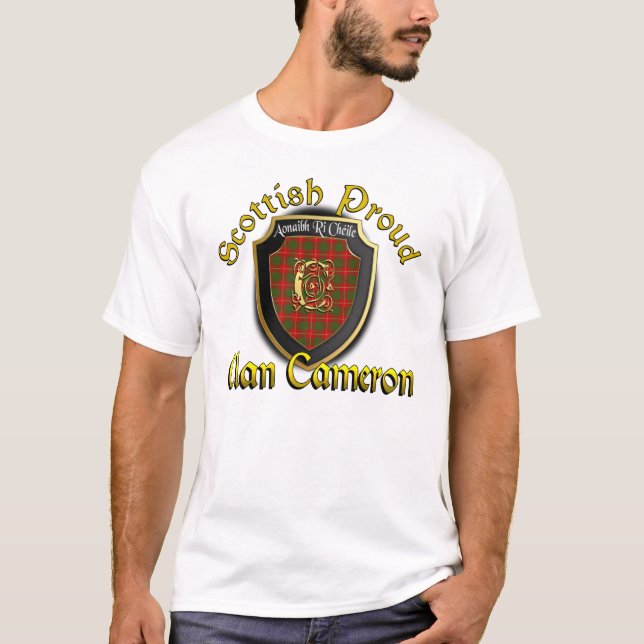 Camisas orgulhosas escocesas de Cameron do clã (Frente)