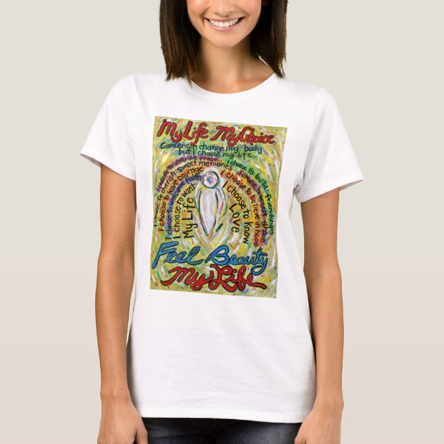 Camisas Personalizadas de Arte Anjo Branco do canc (Frente)